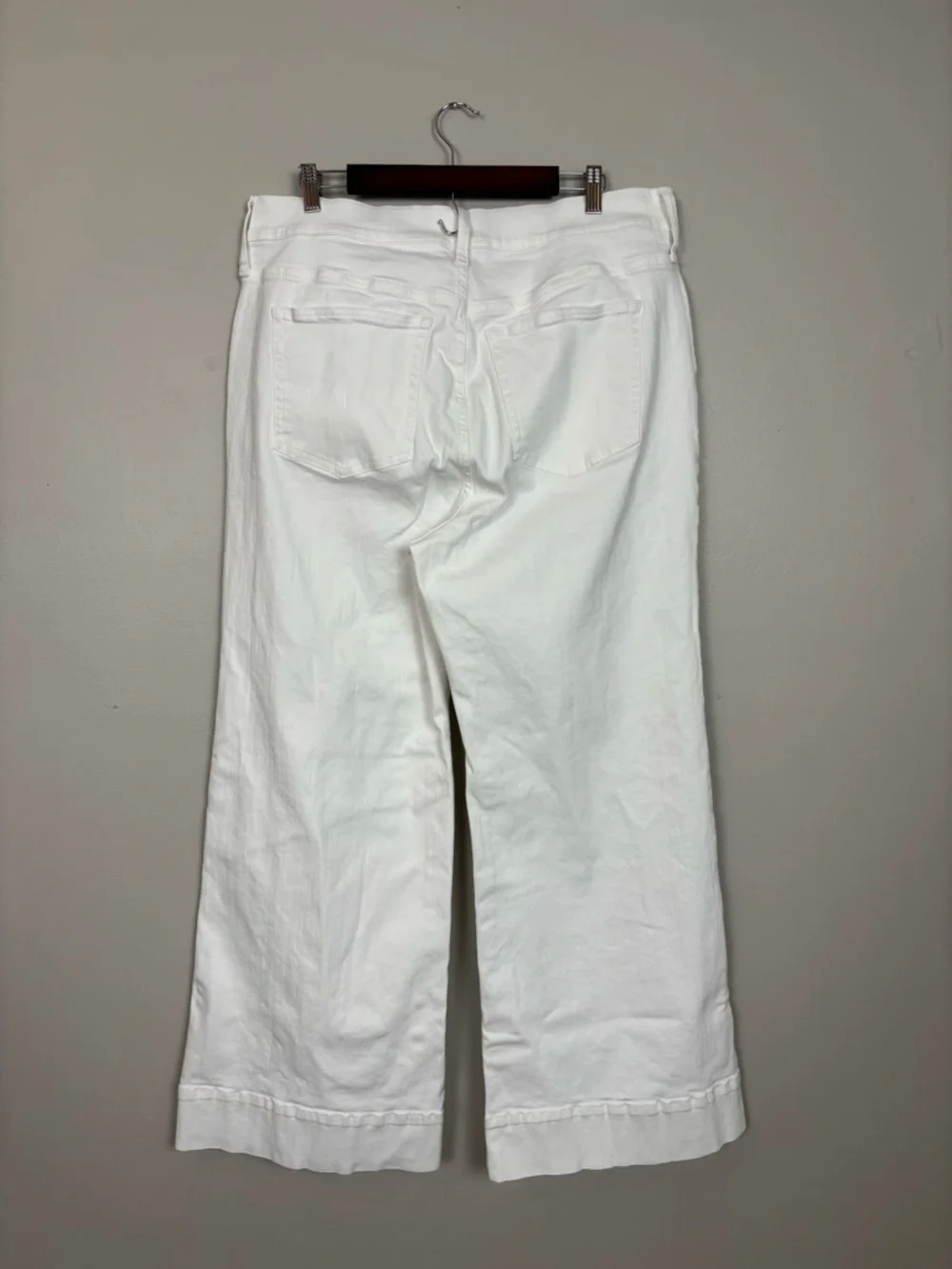 J Crew Jeans Womens 34 White '96 Denim Trouser Sailor Wide Leg Flare Casual